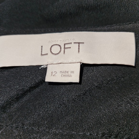 LOFT Womens Black Tiered Ruffle Dress Size 12 Sleeveless Holiday  Cocktail LBD - Picture 5 of 6